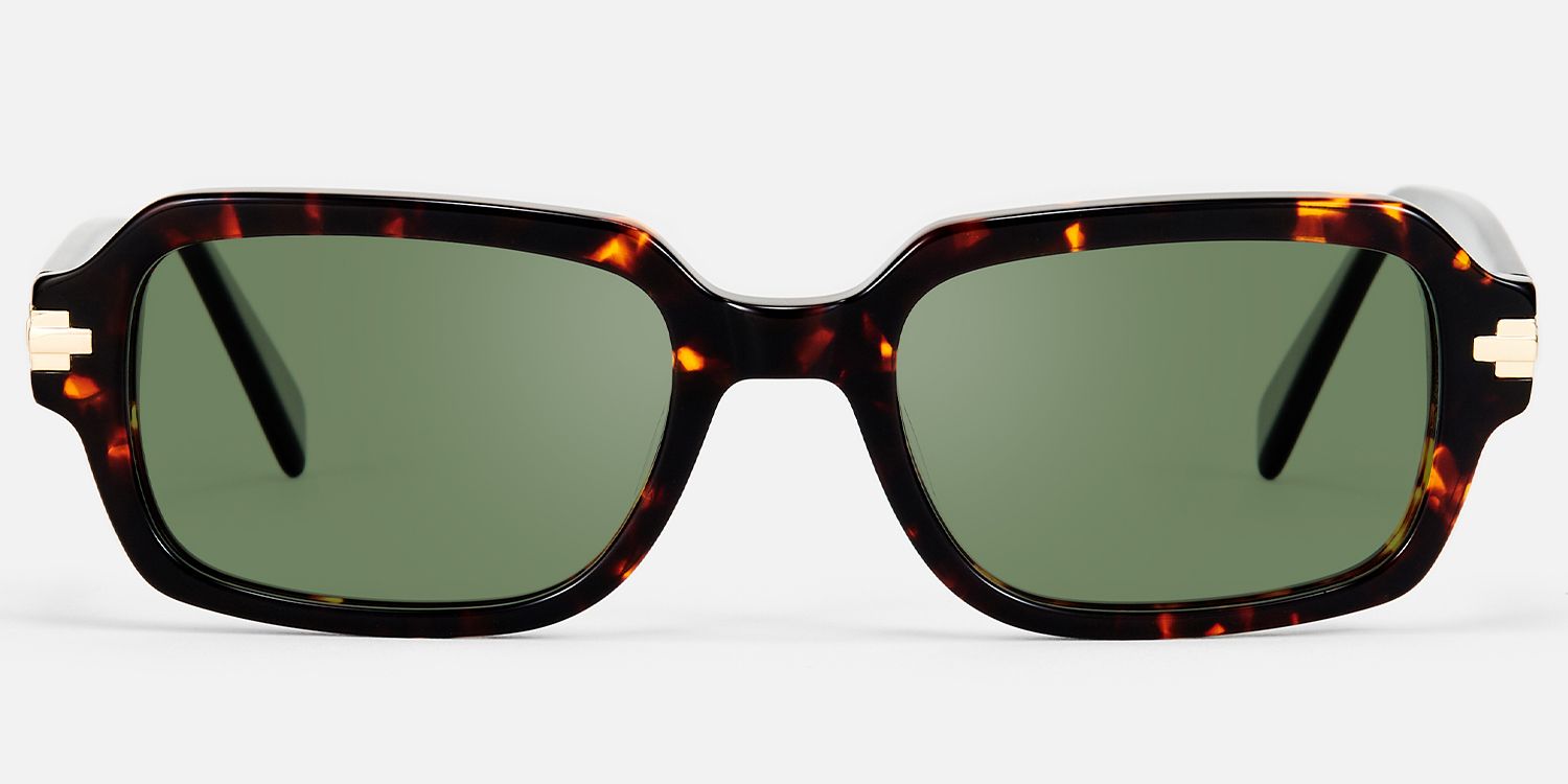 Zephyr - Rectangle Tortoise Sunglasses | Vooglam Angle View