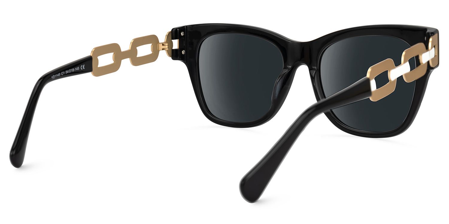 Davion - Square Black Sunglasses product detail 3