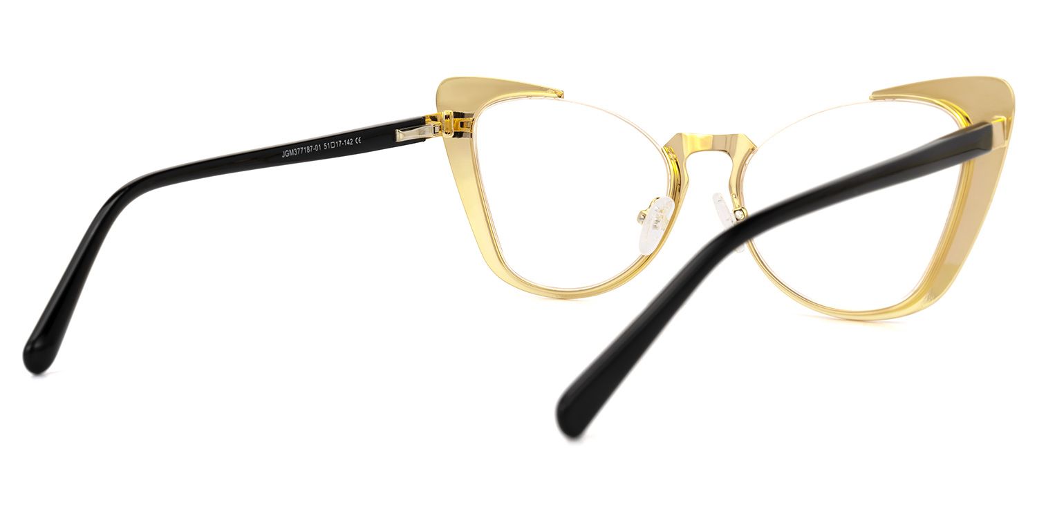 Ithran - Cat Eye Black Eyeglasses | Vooglam Side View