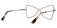 Ebba - Butterfly Silver Eyeglasses | Vooglam Side View