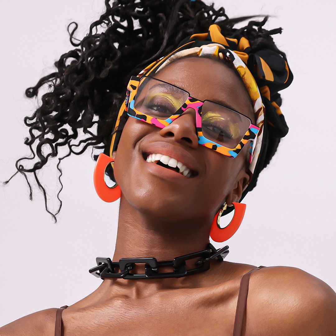 model wearing Dardhan - Rectangle Multicolor Eyeglasses 1