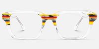 Nanda - Square Crystal Eyeglasses | Vooglam Angle View