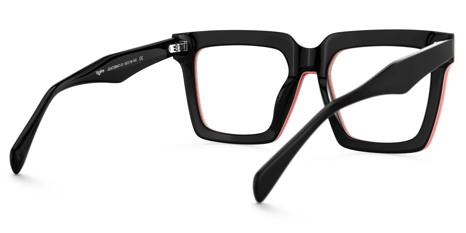 Altresha - Square Black Eyeglasses | Vooglam Side View