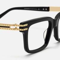 Anansi - Rectangle Black Eyeglasses | Vooglam Design Details