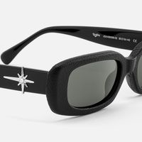 HideShades - Rectangle Black Sunglasses | Vooglam Design Details