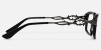 Vorpal - Dark Thorn Rectangle Black Glasses | Vooglam Side View