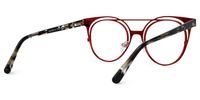 Afrodille - Round Red Eyeglasses | Vooglam Side View