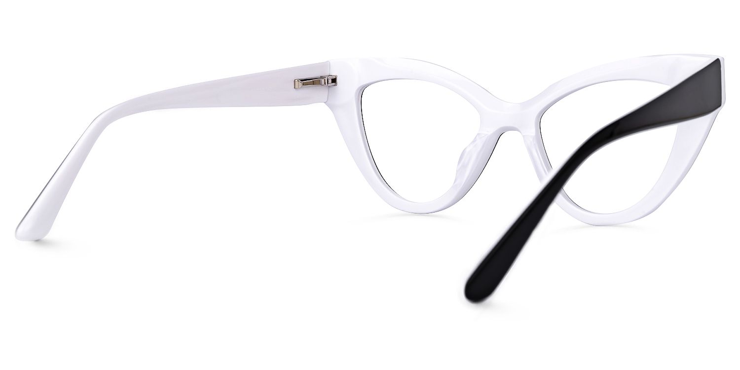 Ivey - Cat Eye Black/White Eyeglasses | Vooglam Side View