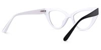 Ivey - Cat Eye Black/White Eyeglasses | Vooglam Side View