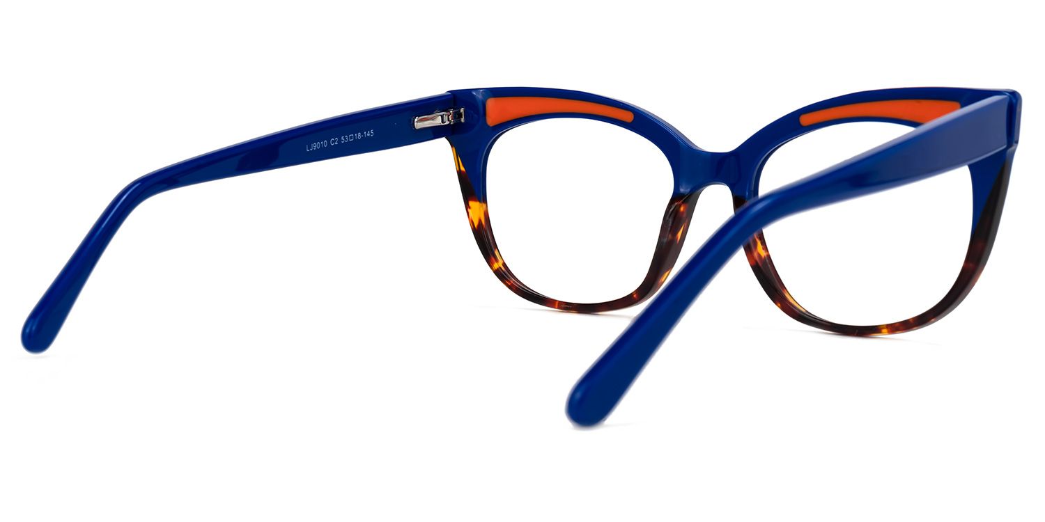 Edythe - Cat Eye Blue/Tortoise Eyeglasses | Vooglam Side View