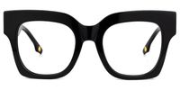 Egle - Square Black Eyeglasses | Vooglam Angle View