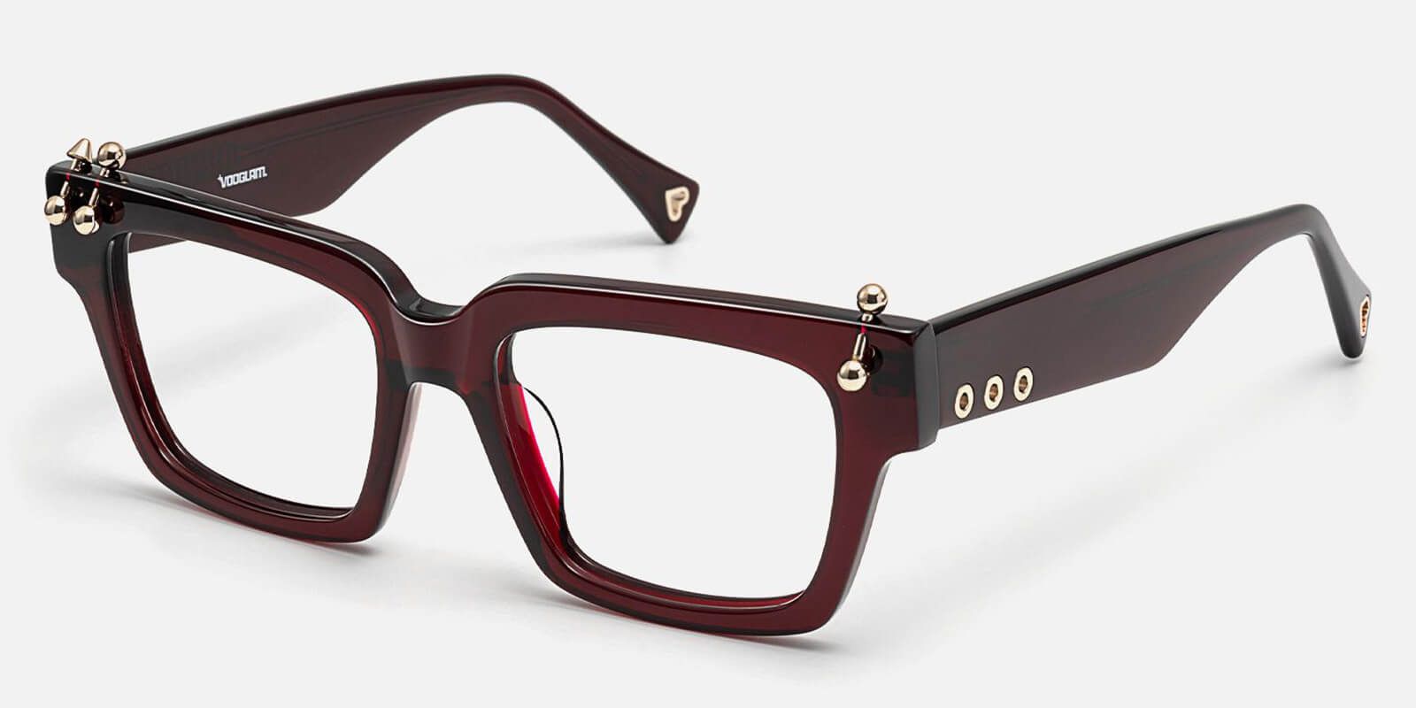 red chunky acetate piercing glasses