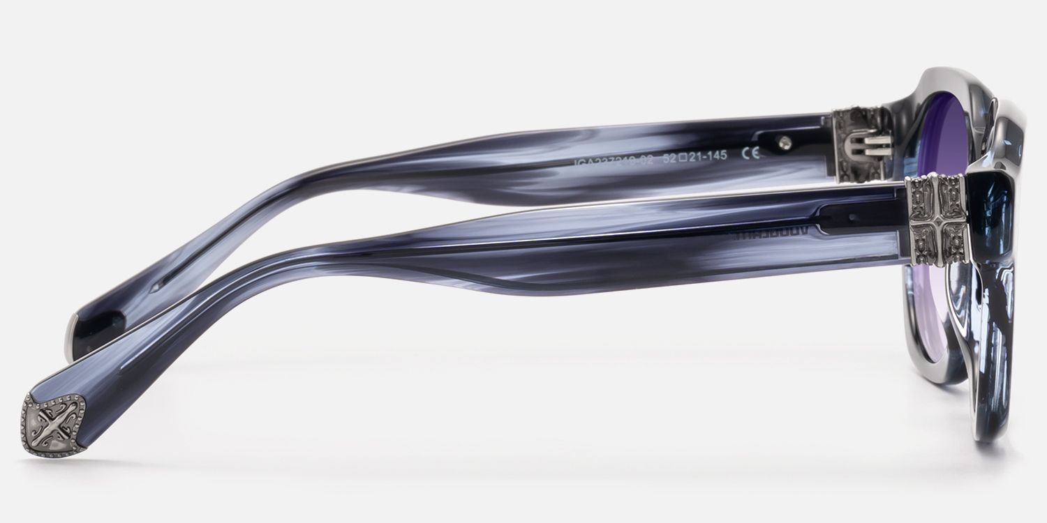Vernon - Dark Blue Fluid Texture Gradient Shades | Vooglam Side View