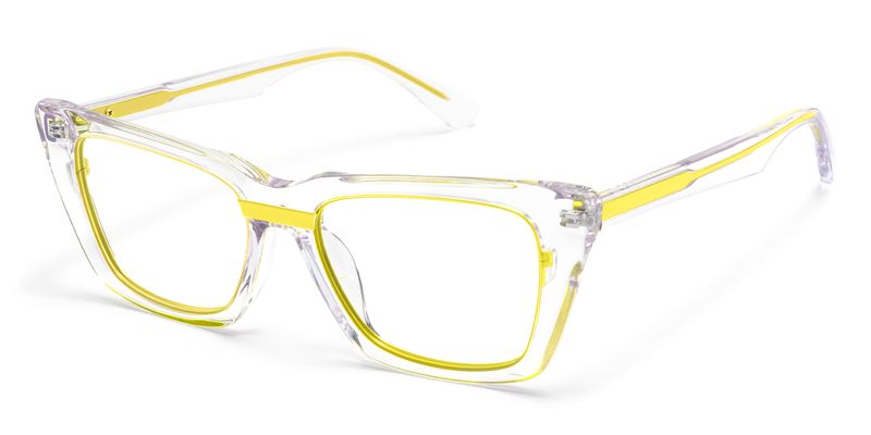 Axiom - Rectangle Yellow Eyeglasses | Vooglam