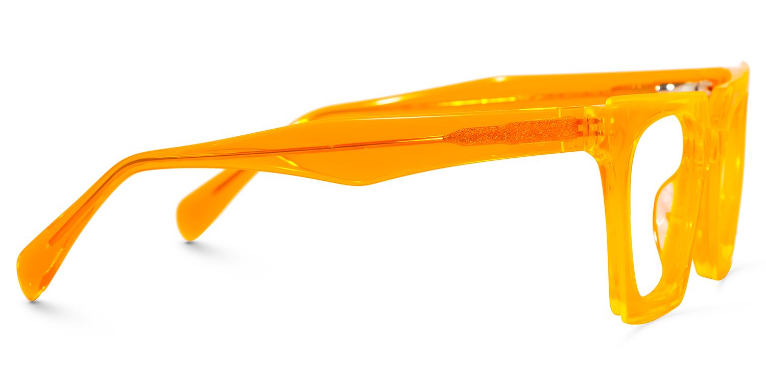 Karissa - Rectangle Orange Eyeglasses | Vooglam 4