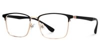 Faruq - Rectangle Gold Eyeglasses | Vooglam Front View