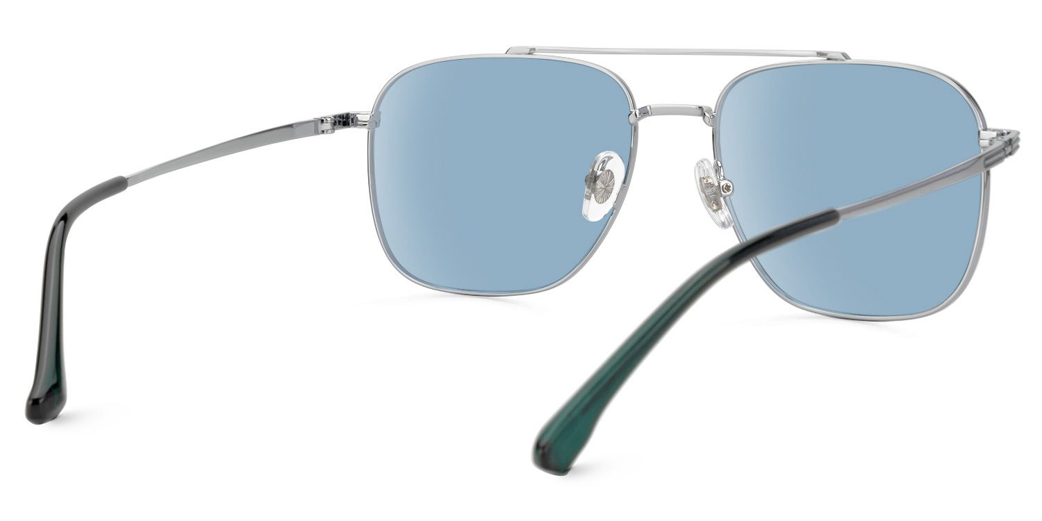 Galileo - Aviator Silver Prescription Sunglasses by Vooglam - Side View
