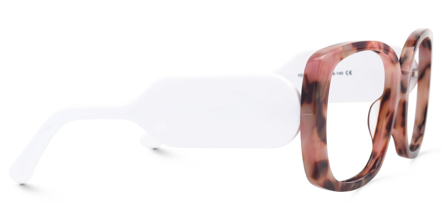Elisaveta - Rectangle Pink/Tortoise Eyeglasses | Vooglam 4