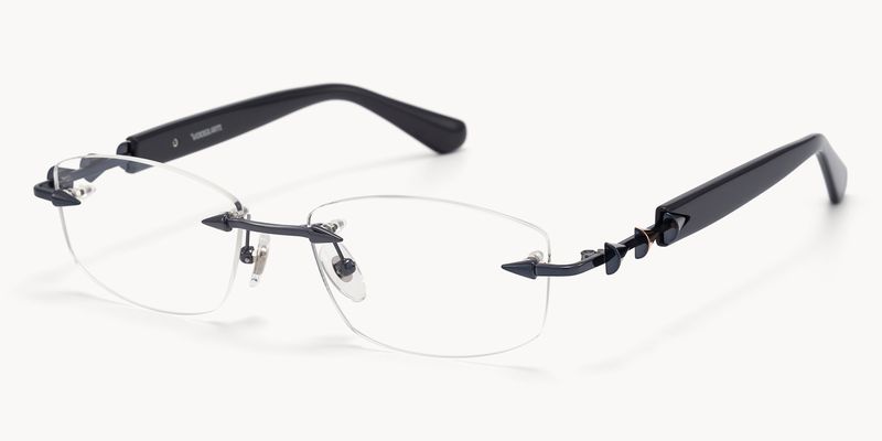 Fracture - Rectangle Black Eyeglasses