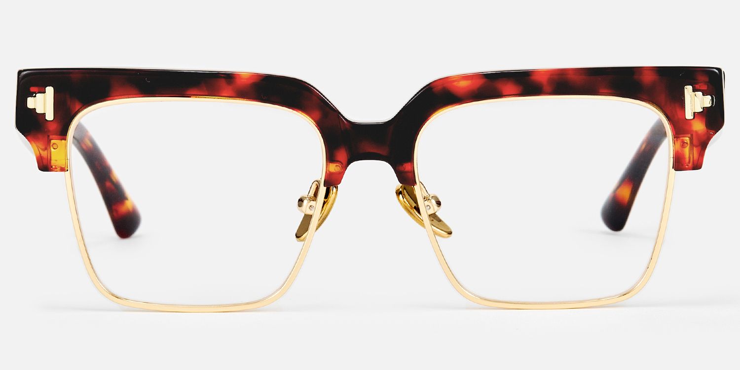 Nathifa - Browline Tortoise Eyeglasses | Vooglam Angle View