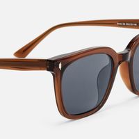 Cosmo - Rectangle Brown Sunglasses | Vooglam Design Details