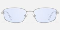 Bladework - Rectangle Silver Sunglasses | Vooglam Angle View