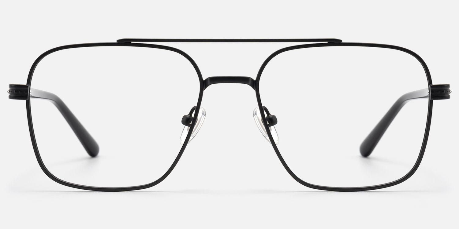 Kovar - Matte Black Monochrome Wire Aviator | Vooglam Angle View