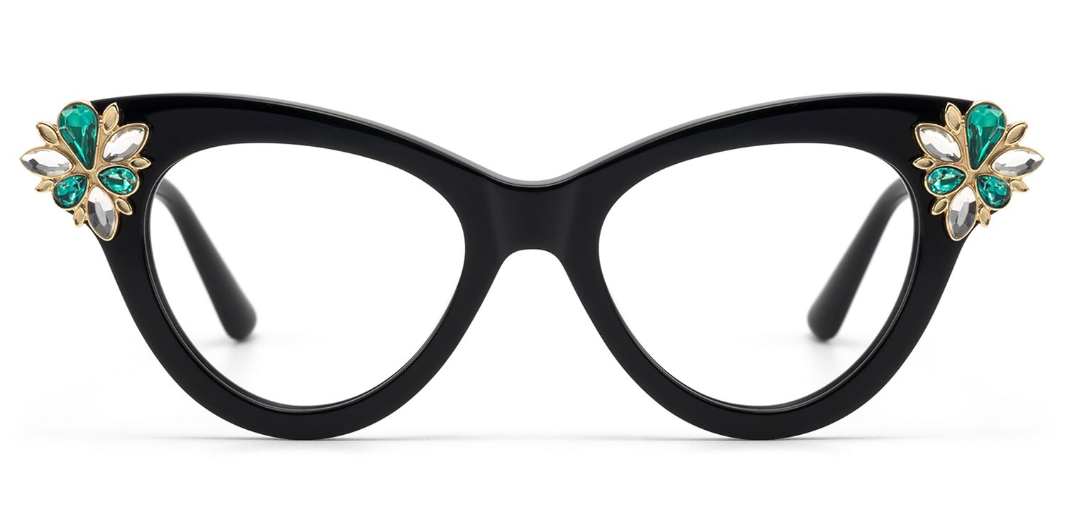 Frame Size of Farai - Cat Eye Black Eyeglasses | Vooglam