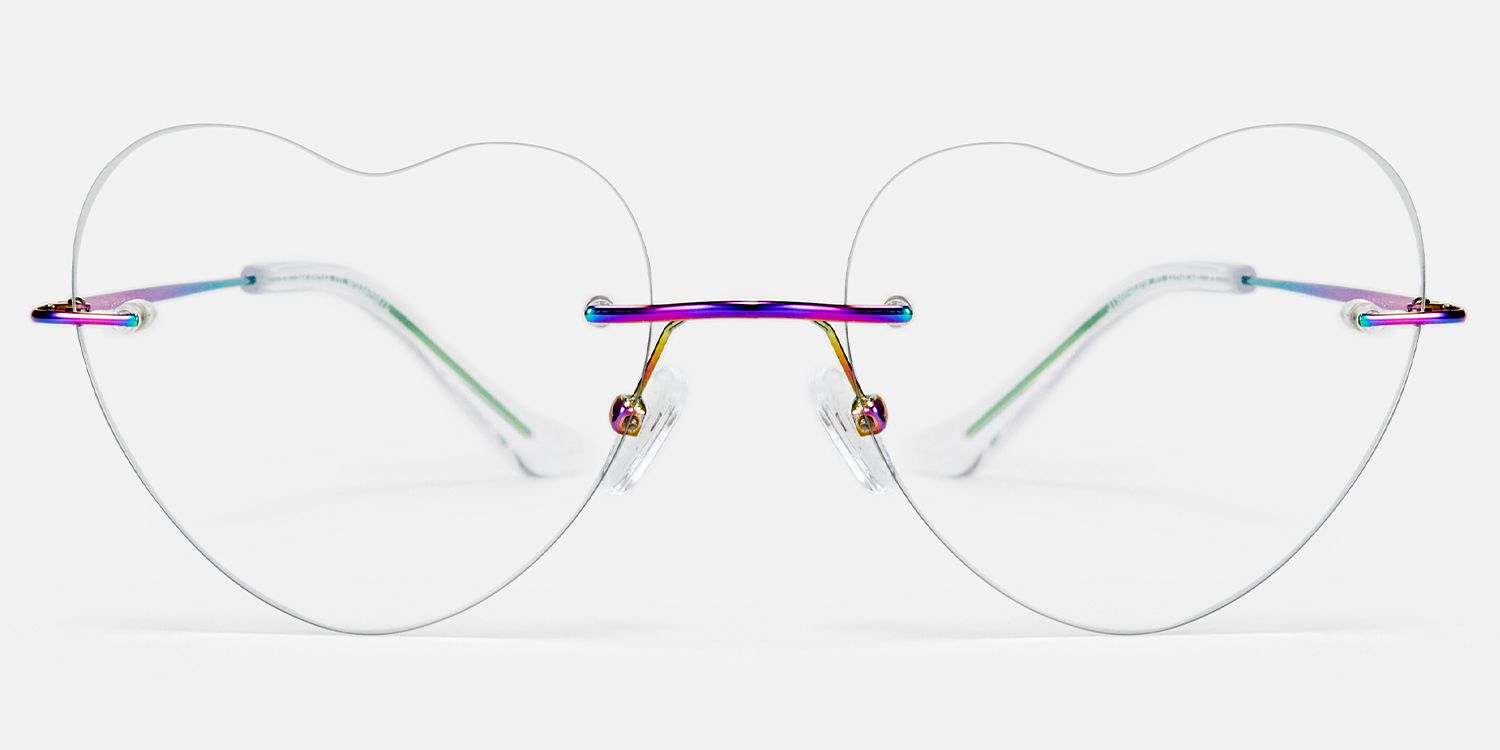 Lahoma - Heart Multicolor Eyeglasses | Vooglam Angle View