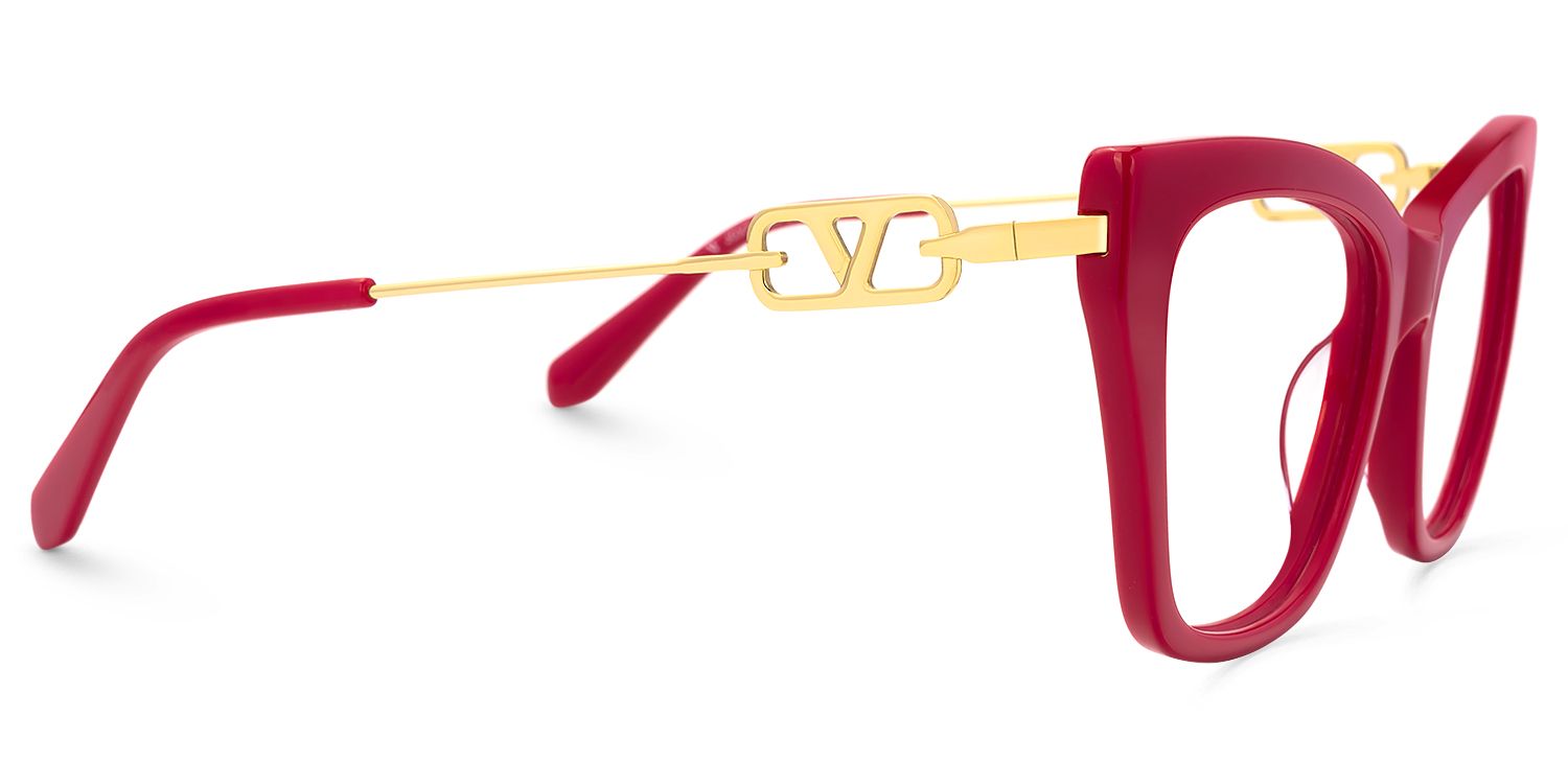 Madelina - Cat Eye Red Eyeglasses | Vooglam 4