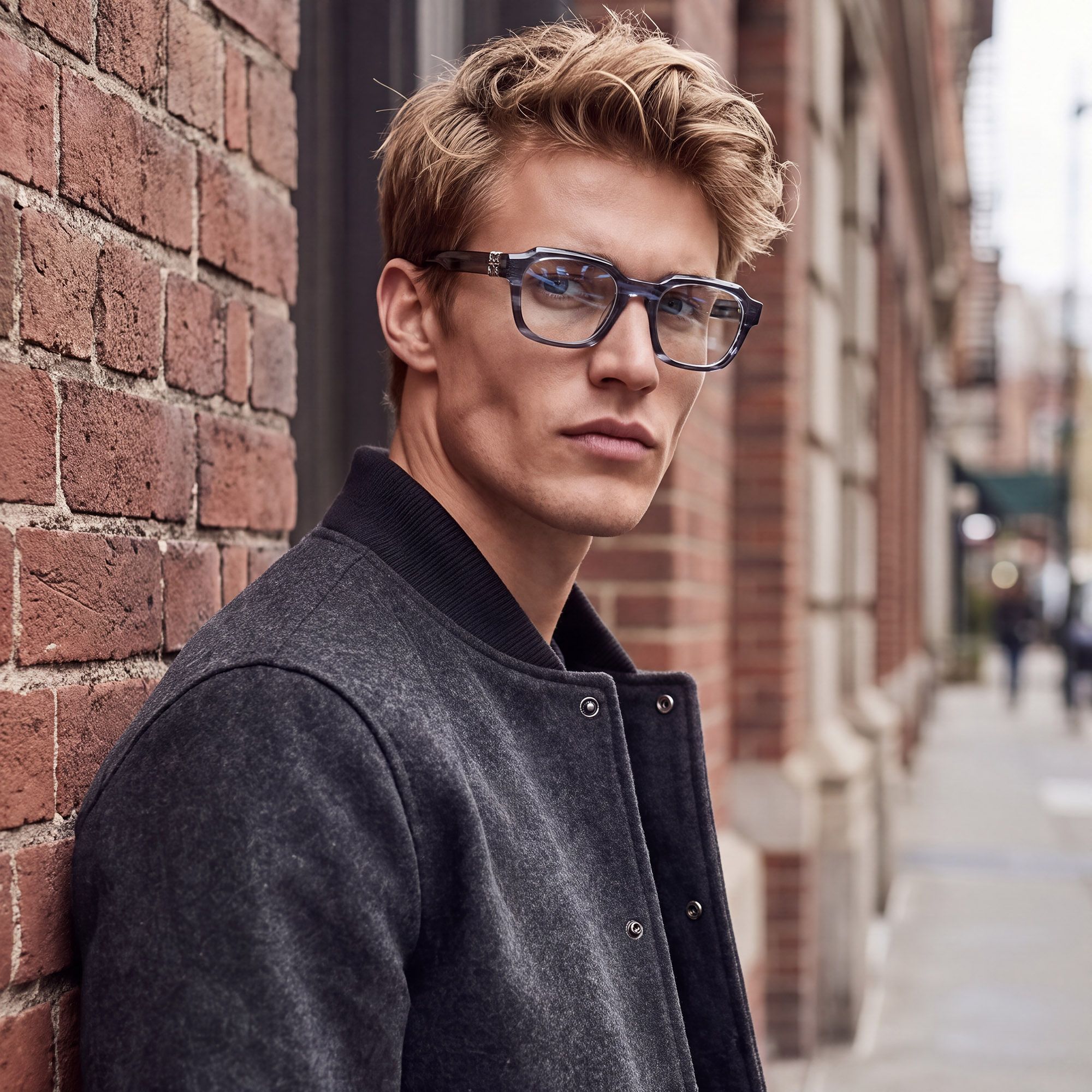 Vooglam Street Style in Real Life: Vernon - Raw Texture Clear Brown Horn Glasses by Vooglam
