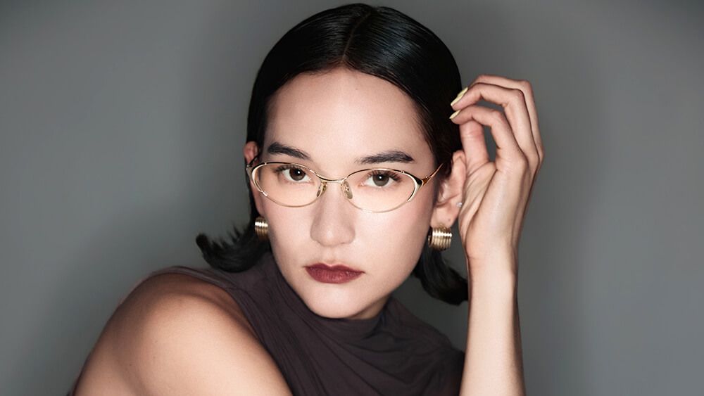 mona matsuoka with thin rimmed silver minimalist glasses