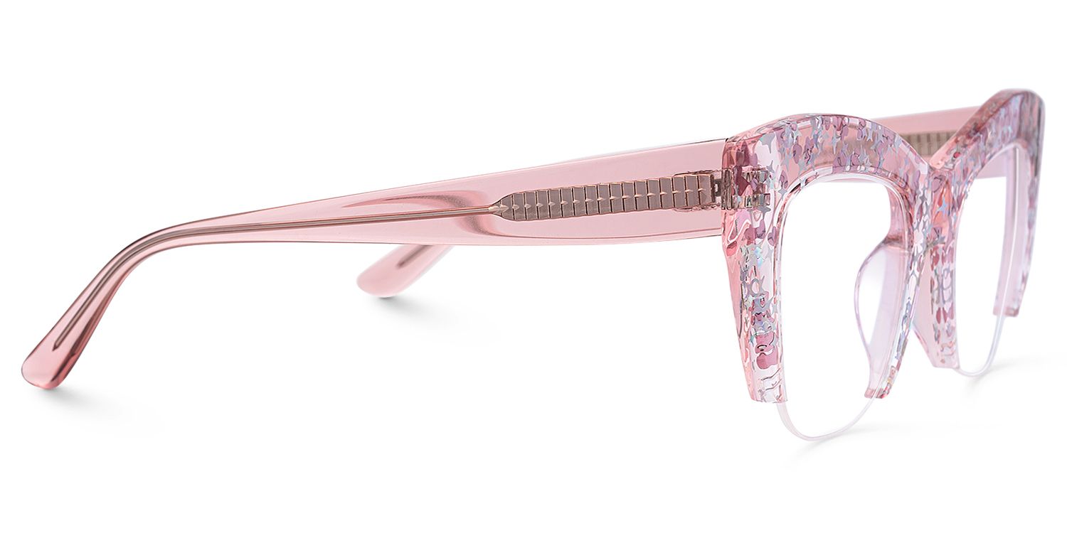 Algernon - Cat Eye Pink Eyeglasses by Vooglam - Product View 4