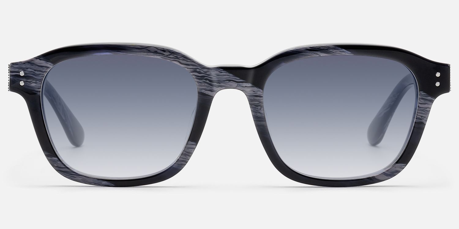Rainier - Dark Blue Horn Gradient Lens Shades | Vooglam Angle View