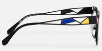 Mondrian - Square Black Eyeglasses | Vooglam Side View