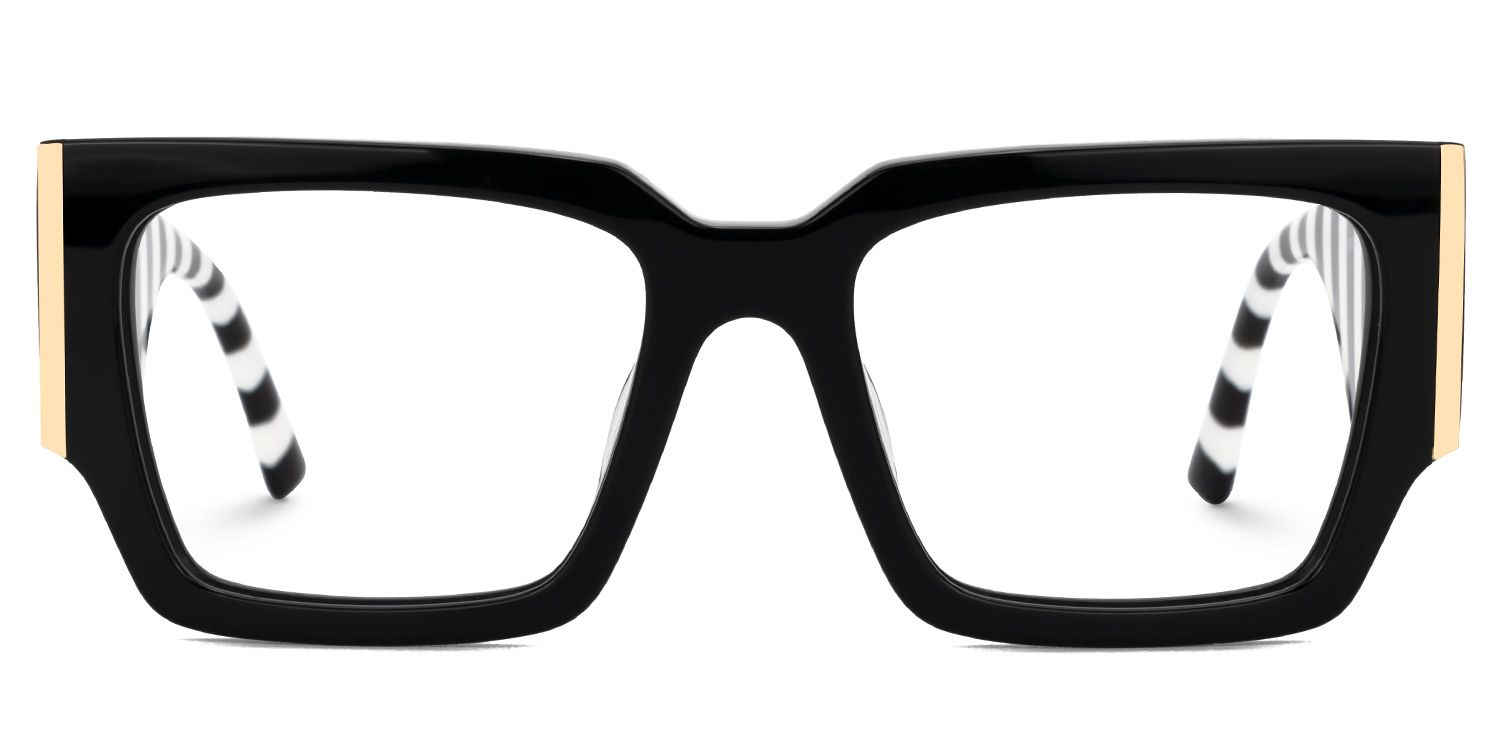 Fantasia - Rectangle Black Eyeglasses | Vooglam Angle View