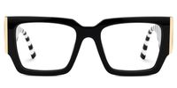 Fantasia - Rectangle Black Eyeglasses | Vooglam Angle View