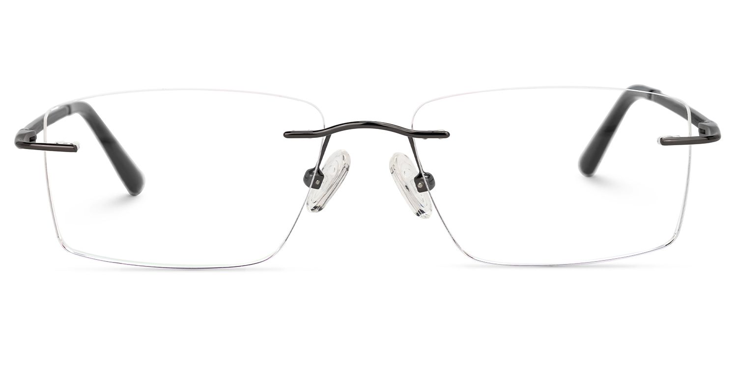 Eilley - Rectangle Grey Eyeglasses | Vooglam Angle View