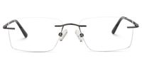 Eilley - Rectangle Grey Eyeglasses | Vooglam Angle View