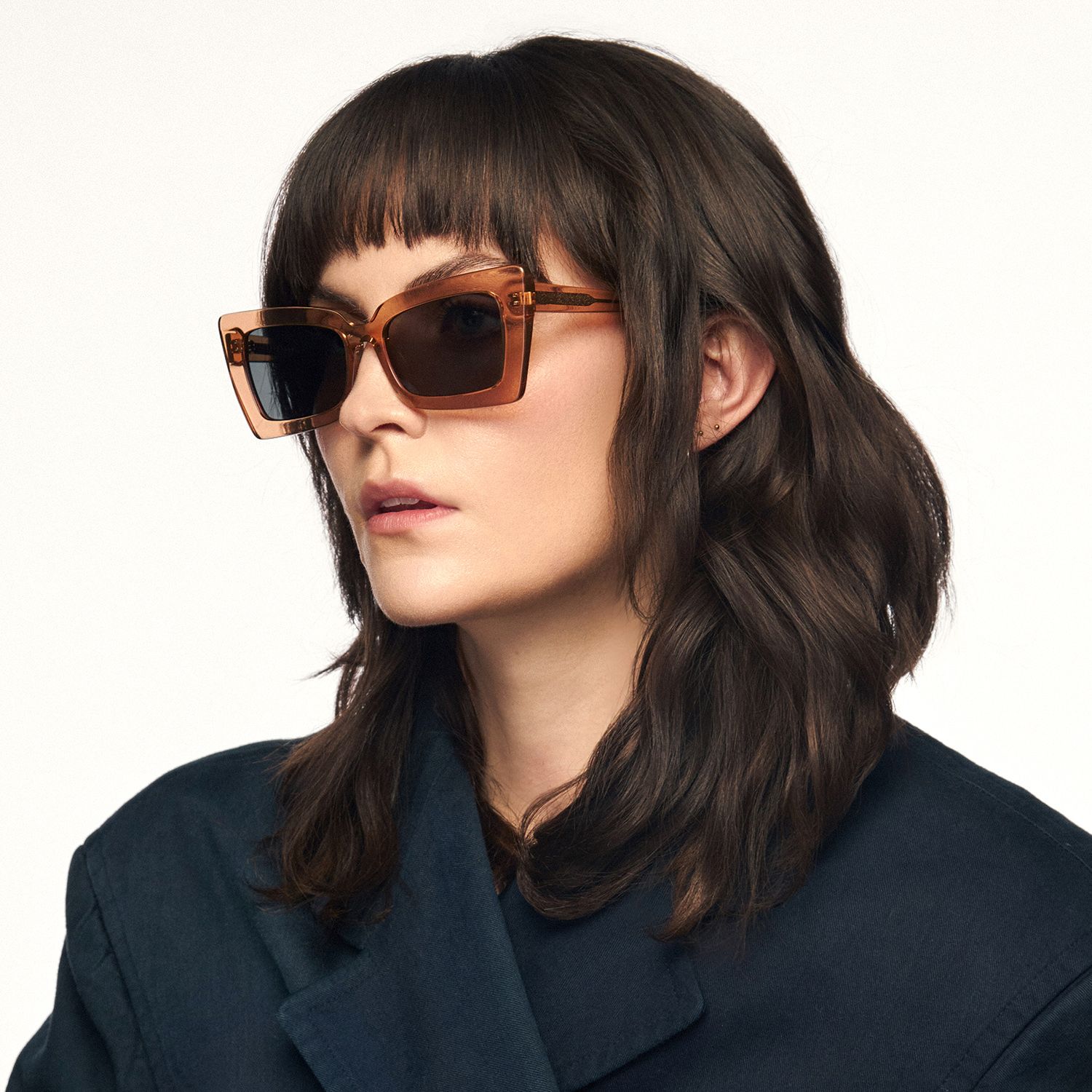 Sarah - Rectangle Tawny Sunglasses by Vooglam - Lifestyle Look