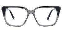 Elske - Rectangle Grey Eyeglasses | Vooglam Angle View