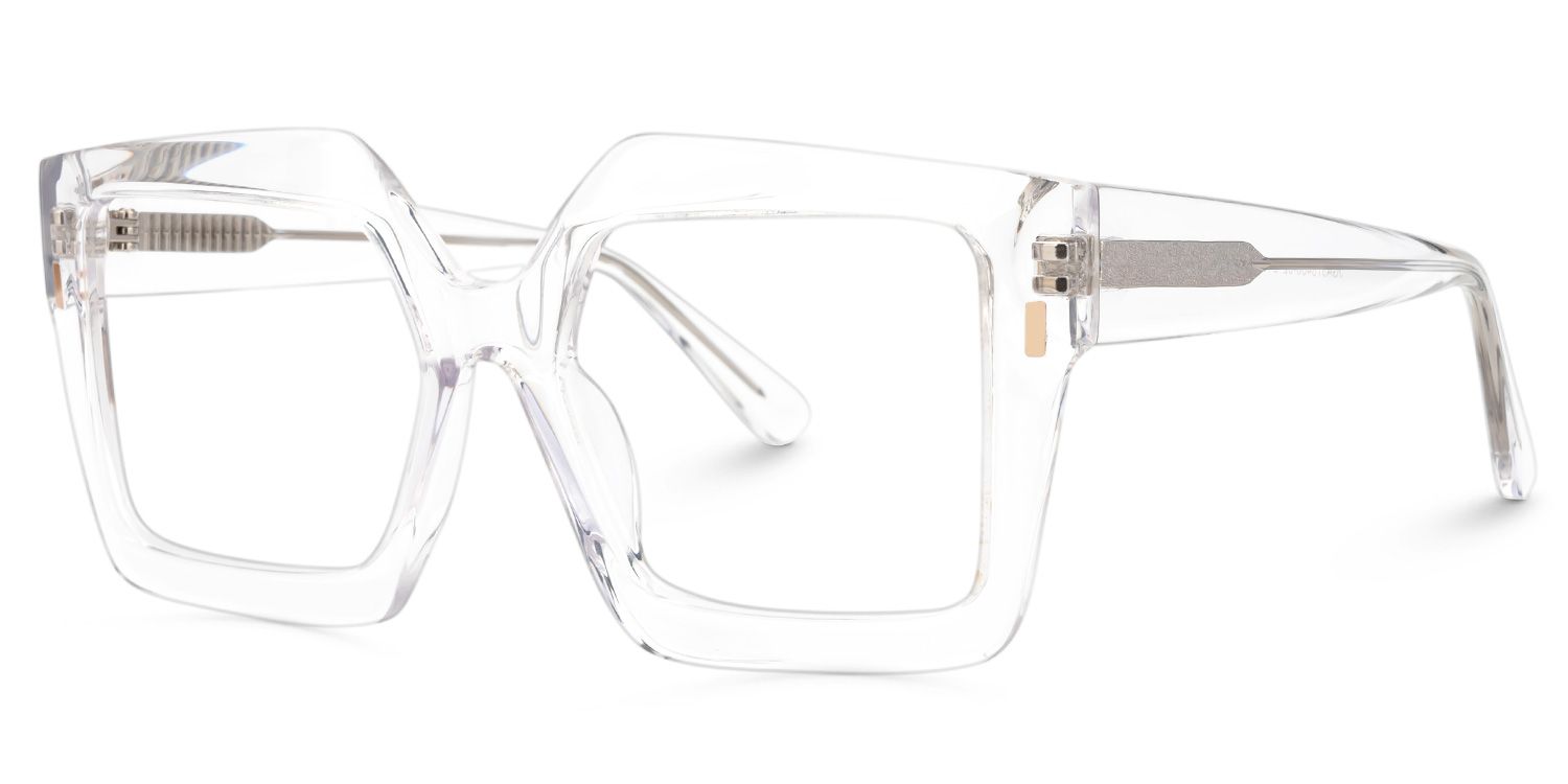 Faustine - Square Crystal Eyeglasses | Vooglam Front View