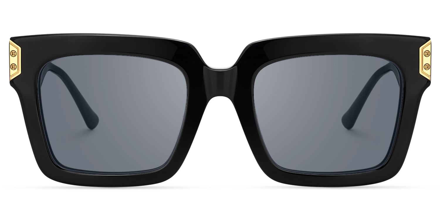Daiane - Square Black Sunglasses - 1