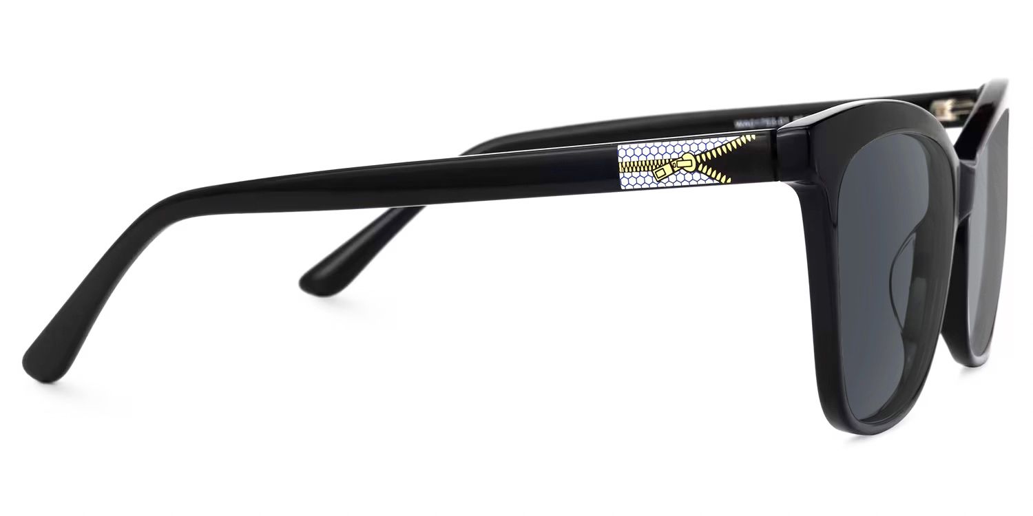 Alfven - Bold Black Sunglasses Butterfly Shaped by Vooglam - Product View 4