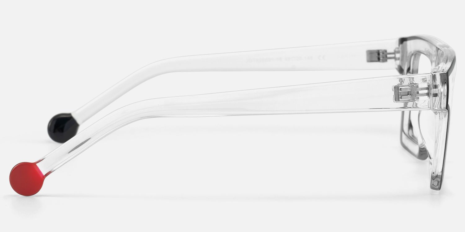 Treva - Bold Clear Glasses with Black Outline | Vooglam Side View