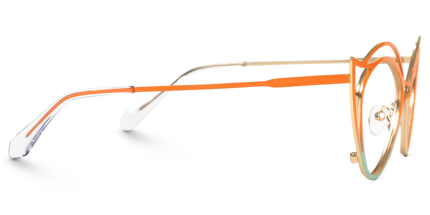 Hilleary - Geometric Orange/Green Eyeglasses | Vooglam 4