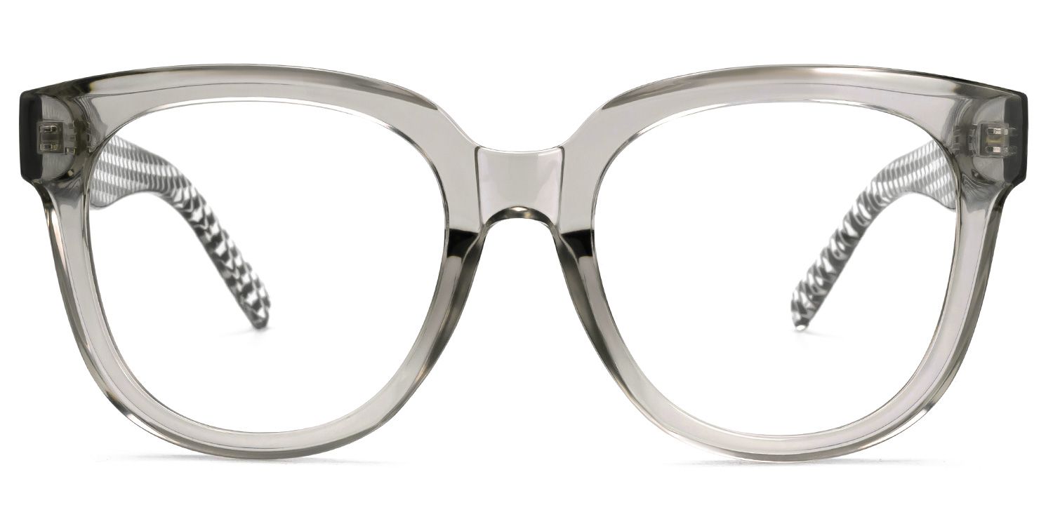 Vernetta - Square Grey Eyeglasses Translucent Frames | Vooglam Angle View