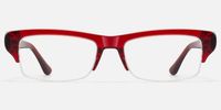 Kairo - Red Semi Rimless Acetate Glasses | Vooglam Angle View