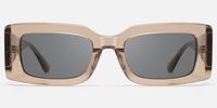 Aurelia - Brown Transparent Bold Sunglasses | Vooglam Angle View