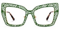 Darielle - Square Green Eyeglasses | Vooglam Angle View